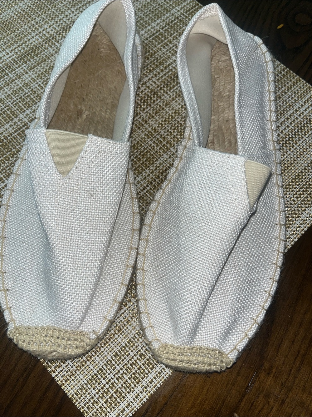 SHEIN White Canvas Men’s Espadrilles with Natural Trim
